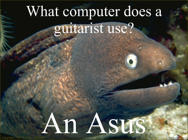 What computer does a guitarist use? An Asus  Bad Joke Eel