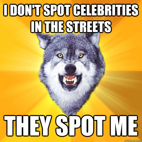 I don't spot celebrities in the streets They spot ME  Courage Wolf