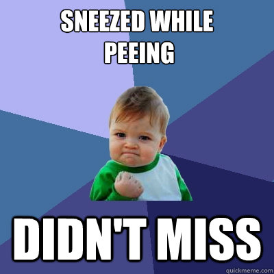 Sneezed while
 peeing didn't miss  Success Kid