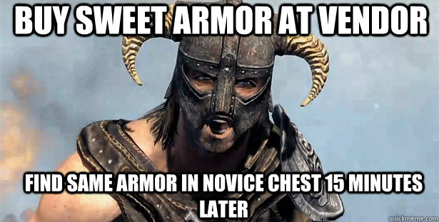 Buy sweet armor at vendor find same armor in novice chest 15 minutes later  skyrim