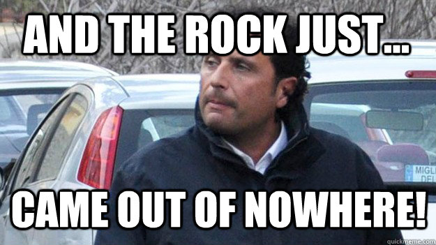 And the Rock just... came out of nowhere!  Shady Captain Francesco Schettino