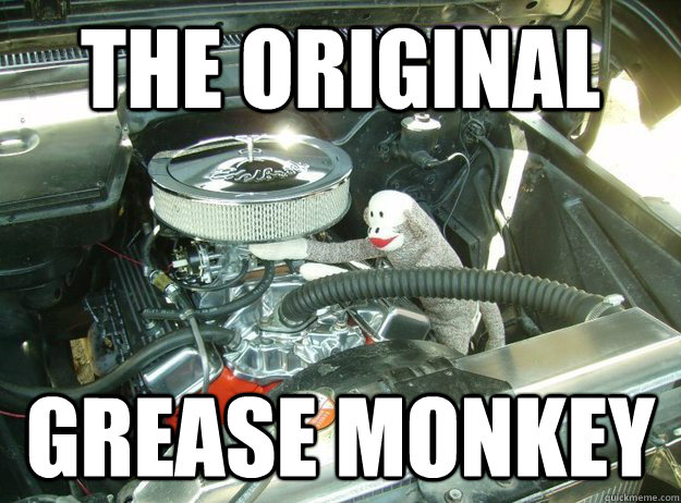 The original Grease Monkey  Sock Monkey Mechanic