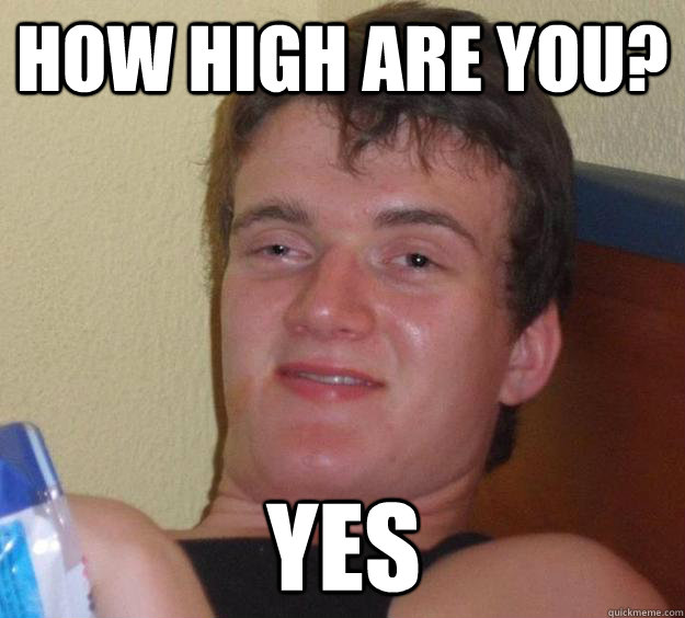 how high are you? yes - how high are you? yes  10 Guy