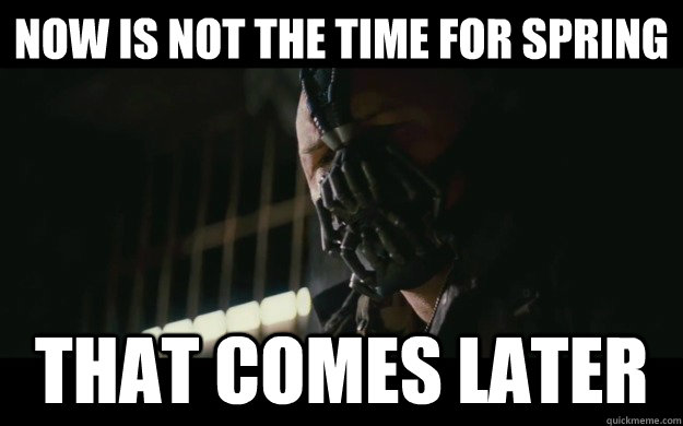 now is not the time for spring that comes later  Badass Bane