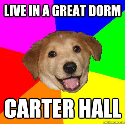 live in a great dorm carter hall  Advice Dog