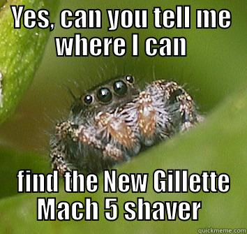 YES, CAN YOU TELL ME WHERE I CAN  FIND THE NEW GILLETTE MACH 5 SHAVER  Misunderstood Spider