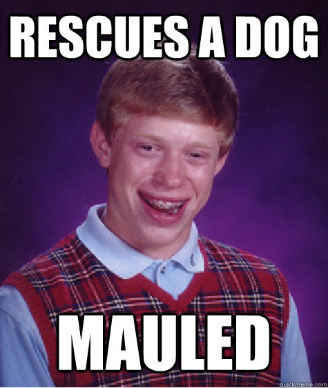 REscues a dog Mauled - REscues a dog Mauled  Bad Luck Brian