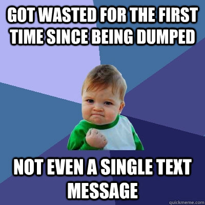 Got wasted for the first time since being dumped not even a single text message - Got wasted for the first time since being dumped not even a single text message  Success Kid