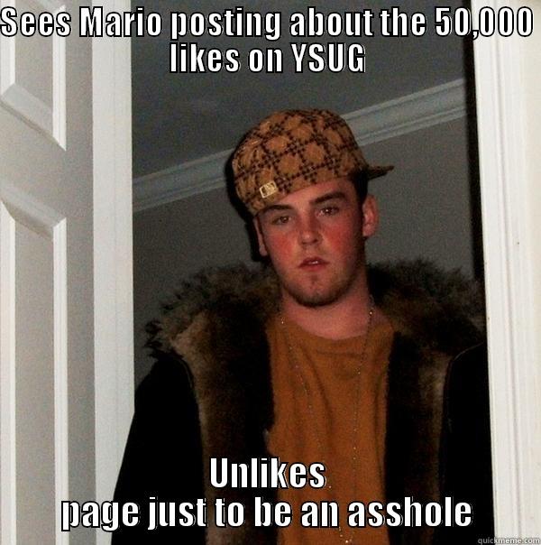 Los 50,000 likes de Yo Soy un Gamer - SEES MARIO POSTING ABOUT THE 50,000 LIKES ON YSUG UNLIKES PAGE JUST TO BE AN ASSHOLE Scumbag Steve