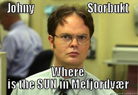 JOHNY                           STORBUKT WHERE IS THE SUN IN MEFJORDVÆR Schrute