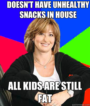 doesn't have unhealthy snacks in house all kids are still fat  Sheltering Suburban Mom