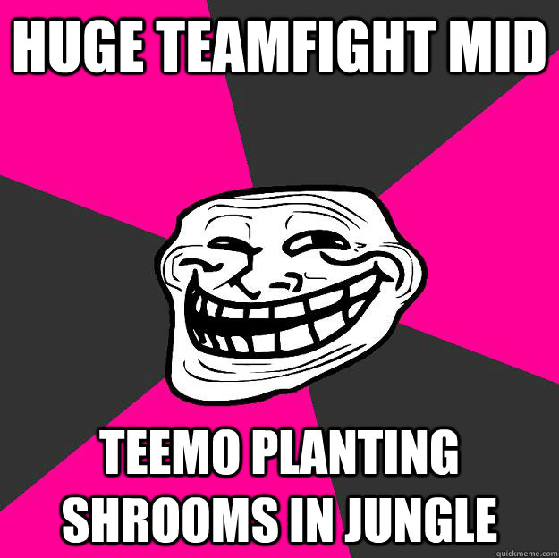 Huge teamfight mid Teemo planting shrooms in jungle  