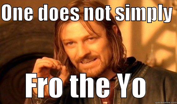 ONE DOES NOT SIMPLY  FRO THE YO One Does Not Simply