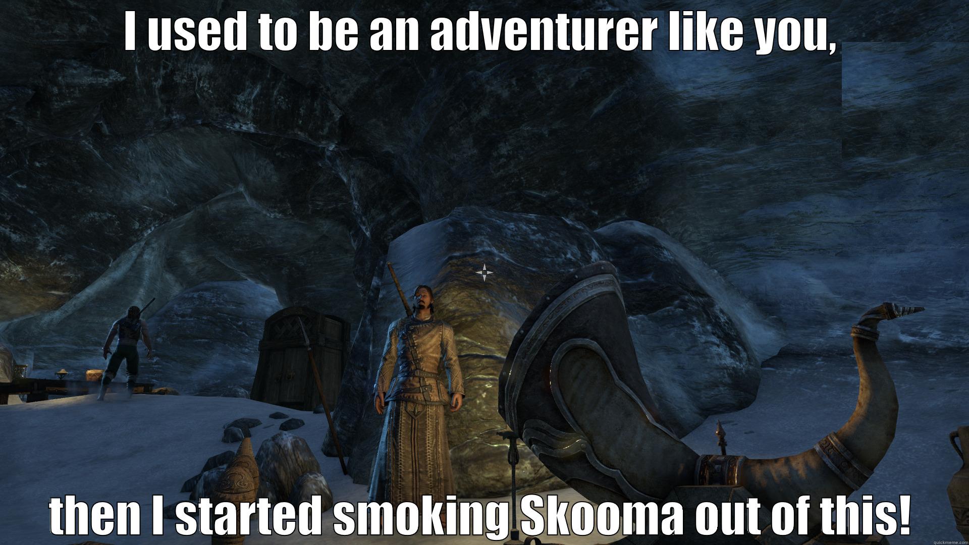 I USED TO BE AN ADVENTURER LIKE YOU, THEN I STARTED SMOKING SKOOMA OUT OF THIS! Misc