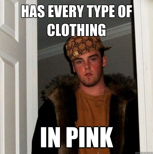 Has every type of clothing in pink - Has every type of clothing in pink  Scumbag Steve