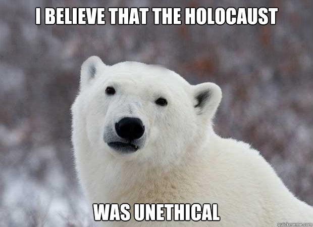 I believe that the holocaust was unethical  Popular Opinion Polar Bear