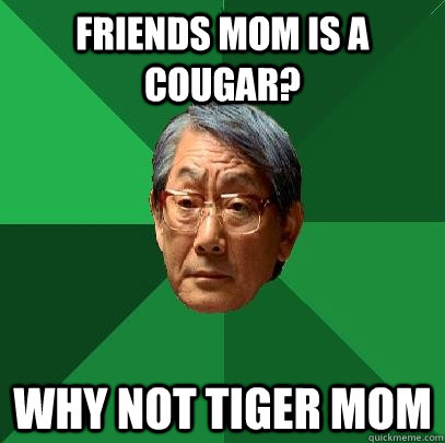 Friends mom is a cougar? Why not Tiger mom - Friends mom is a cougar? Why not Tiger mom  High Expectations Asian Father