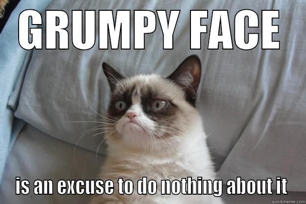 GRUMPY FACE IS AN EXCUSE TO DO NOTHING ABOUT IT Grumpy Cat