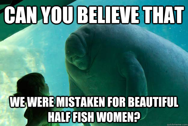 CAn you believe that We were mistaken for beautiful half fish women?  Overlord Manatee