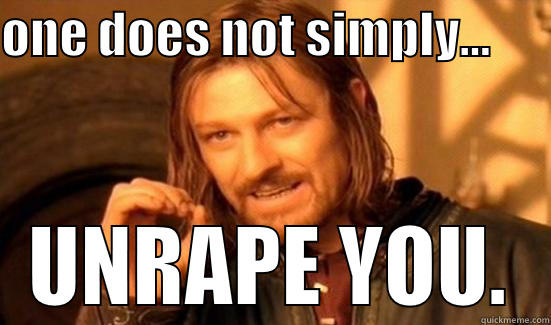 ONE DOES NOT SIMPLY...       UNRAPE YOU. Boromir