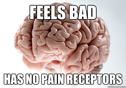 Feels Bad has no pain receptors  Scumbag Brain