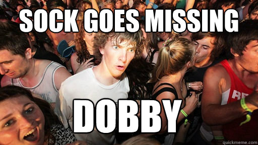 SOCK GOES MISSING DOBBY  Sudden Clarity Clarence