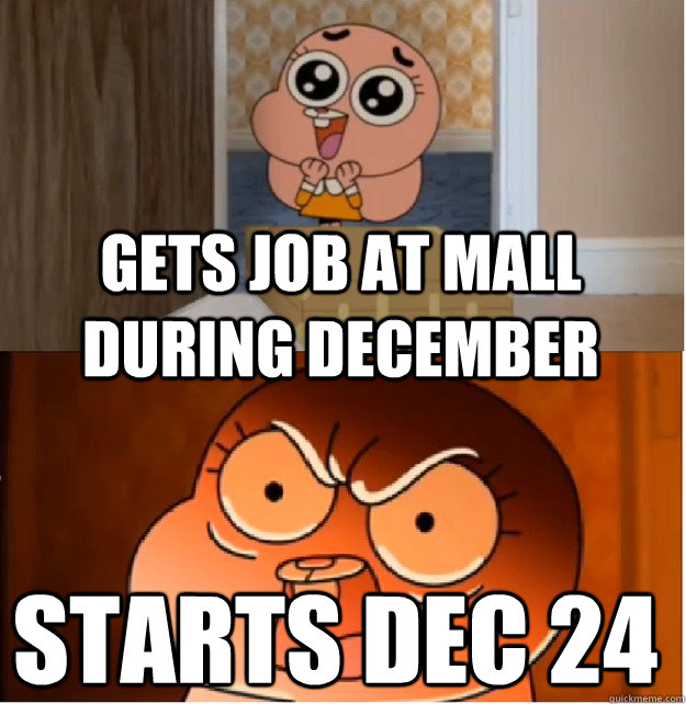 gets job at mall during december starts dec 24  False Hope Anais