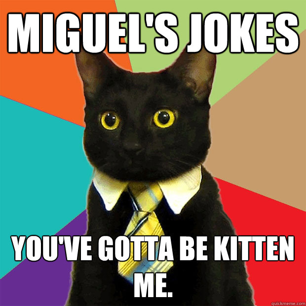 Miguel's Jokes you've gotta be kitten me. - Miguel's Jokes you've gotta be kitten me.  Business Cat