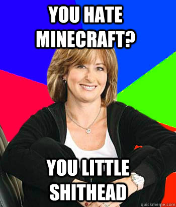 You hate Minecraft? YOU LITTLE SHITHEAD                          Sheltering Suburban Mom