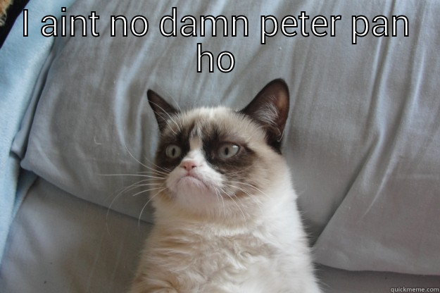 I AINT NO DAMN PETER PAN HO  Grumpy Cat