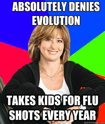 ABSOLUTELY DENIES EVOLUTION TAKES KIDS FOR FLU SHOTS EVERY YEAR  Sheltering Suburban Mom