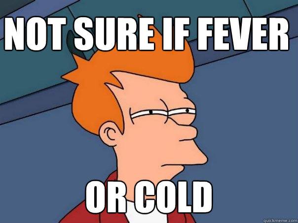 Not sure if Fever or cold  Futurama Fry