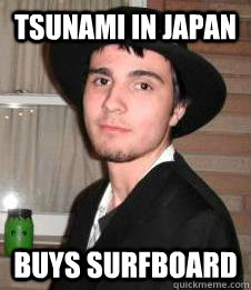 tsunami in japan buys surfboard  