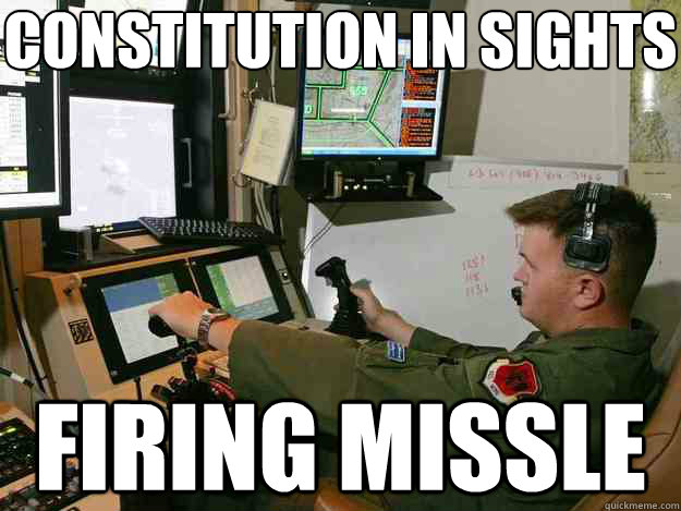 Constitution in sights
 Firing Missle  