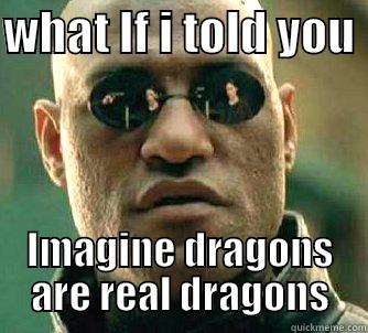 WHAT IF I TOLD YOU  IMAGINE DRAGONS ARE REAL DRAGONS Matrix Morpheus