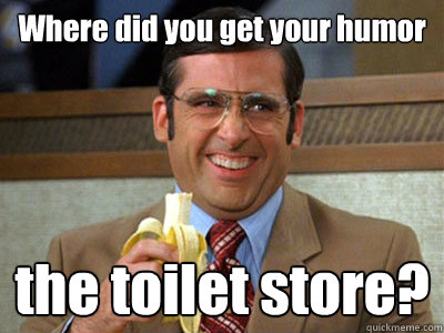 Where did you get your humor the toilet store?  Brick Tamland