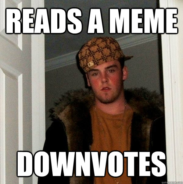 Reads a Meme Downvotes  Scumbag Steve