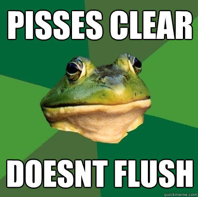 Pisses Clear Doesnt Flush  Foul Bachelor Frog