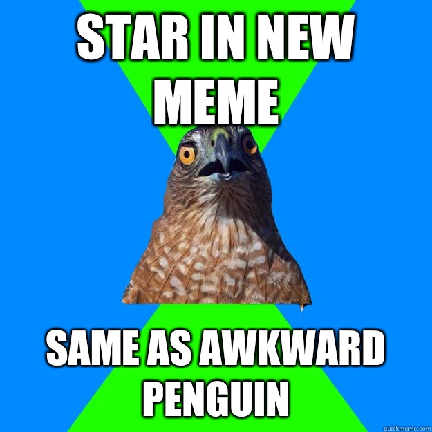 Star in new meme Same as awkward penguin - Star in new meme Same as awkward penguin  Hawkward