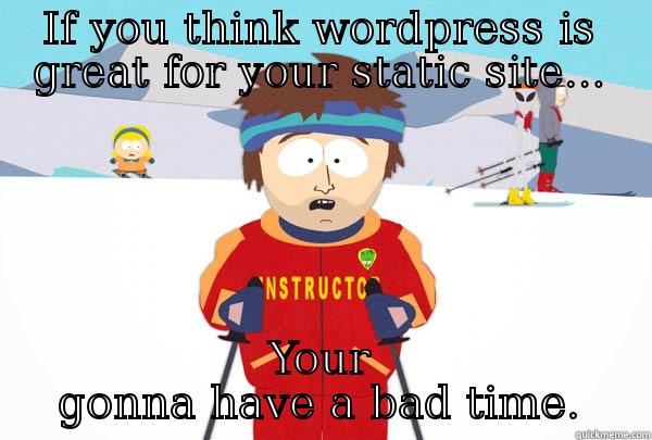 IF YOU THINK WORDPRESS IS GREAT FOR YOUR STATIC SITE... YOUR GONNA HAVE A BAD TIME. Super Cool Ski Instructor