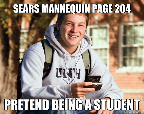 Sears mannequin page 204 Pretend being a student  College Freshman