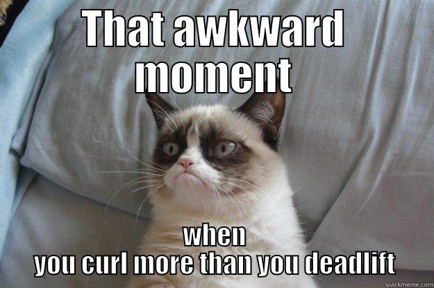 THAT AWKWARD MOMENT WHEN YOU CURL MORE THAN YOU DEADLIFT Grumpy Cat