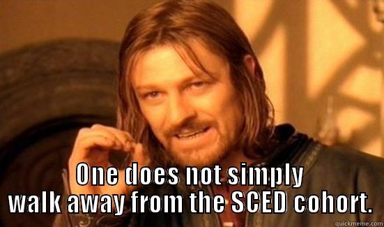 One does not simply walk away from the SCED cohort. -  ONE DOES NOT SIMPLY WALK AWAY FROM THE SCED COHORT. Boromir