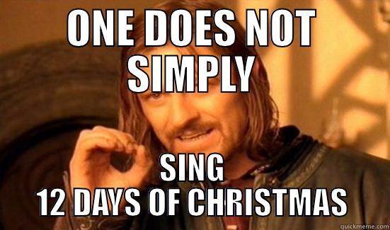 ONE DOES NOT SIMPLY SING 12 DAYS OF CHRISTMAS Boromir