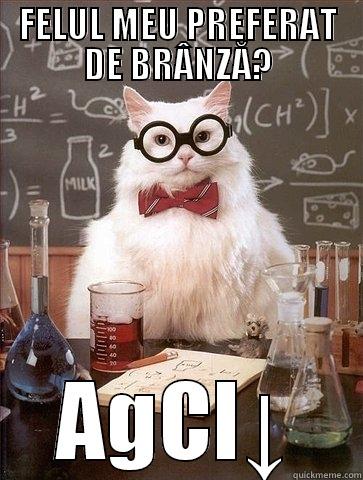 FELUL MEU PREFERAT DE BRÂNZĂ? AGCL↓ Chemistry Cat