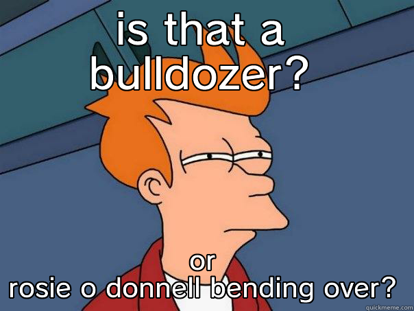 IS THAT A BULLDOZER? OR ROSIE O DONNELL BENDING OVER? Futurama Fry