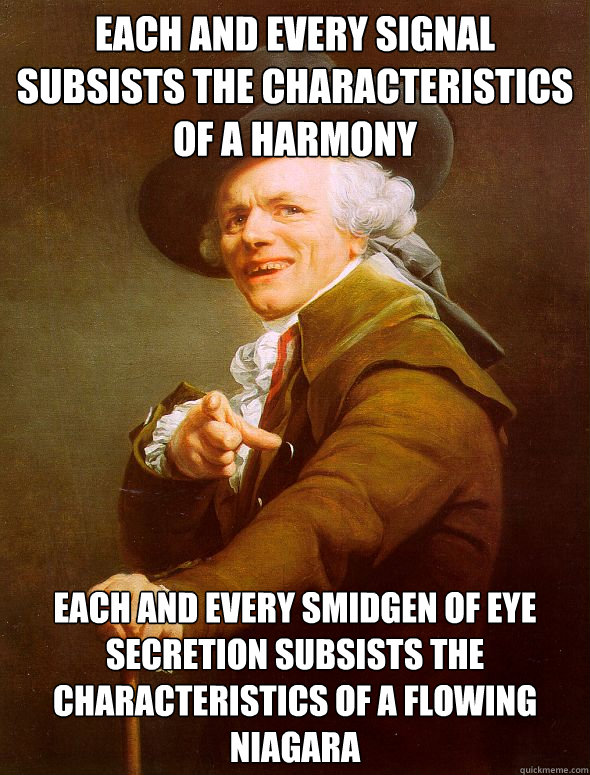 Each and every signal subsists the characteristics of a harmony each and every smidgen of eye secretion subsists the characteristics of a flowing niagara  Joseph Ducreux