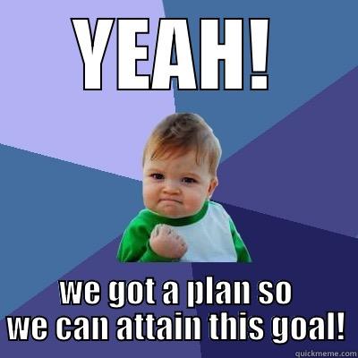 YEAH! WE GOT A PLAN SO WE CAN ATTAIN THIS GOAL! Success Kid