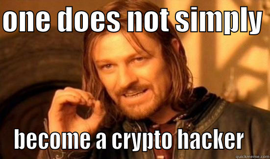 ONE DOES NOT SIMPLY  BECOME A CRYPTO HACKER   Boromir