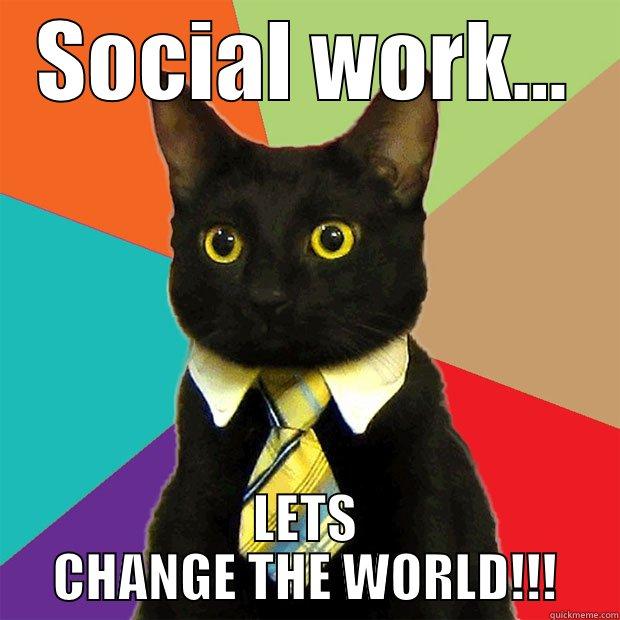 Social work... - SOCIAL WORK... LETS CHANGE THE WORLD!!! Business Cat